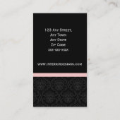 Carte de visite élégant de damassé noire et (Dos)