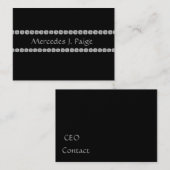Carte de visite ÉLÉGANT de FAUX de DIAMANT NOIR (Devant / Derrière)