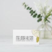 Carte de visite élégant de fleur - crème (Debout devant)