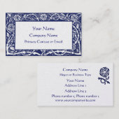 Carte de visite élégant de frontière florale de (Devant / Derrière)