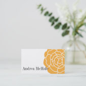 Carte de visite élégant de grande fleur orange (Debout devant)