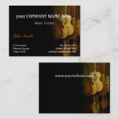 Carte de visite élégant de guitares (Devant / Derrière)