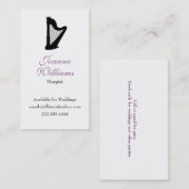 Carte de visite élégant de harpiste (Devant / Derrière)