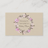 Carte de visite élégant de la couronne florale de  (Devant)