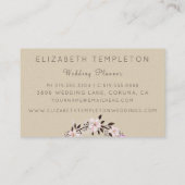 Carte de visite élégant de la couronne florale de  (Dos)