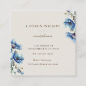 Carte de visite élégant de la fleur de pavot bleu (Dos)