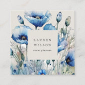 Carte de visite élégant de la fleur de pavot bleu (Devant)