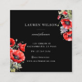 Carte de visite élégant de la fleur de pavot rouge (Dos)