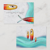 Carte de visite élégant de la vague de poissons (Devant / Derrière)