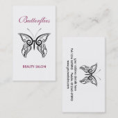 Carte de visite élégant de logo de papillon (Devant / Derrière)