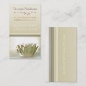 Carte de visite élégant de Lotus blanc (Devant / Derrière)