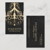 Carte de visite élégant de lustre d'or (Devant / Derrière)