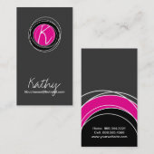 Carte de visite élégant de monogramme (Devant / Derrière)