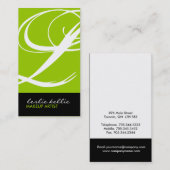 Carte de visite élégant de monogramme (Devant / Derrière)