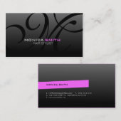 Carte de visite élégant de monogramme bilatéral (Devant / Derrière)