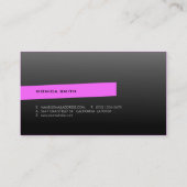 Carte de visite élégant de monogramme bilatéral (Dos)