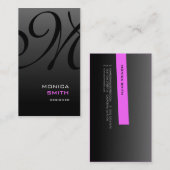 Carte de visite élégant de monogramme bilatéral (Devant / Derrière)