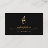 Carte de visite élégant de musicien avec la note (Dos)