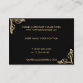Carte de visite élégant de noir d'or (Dos)