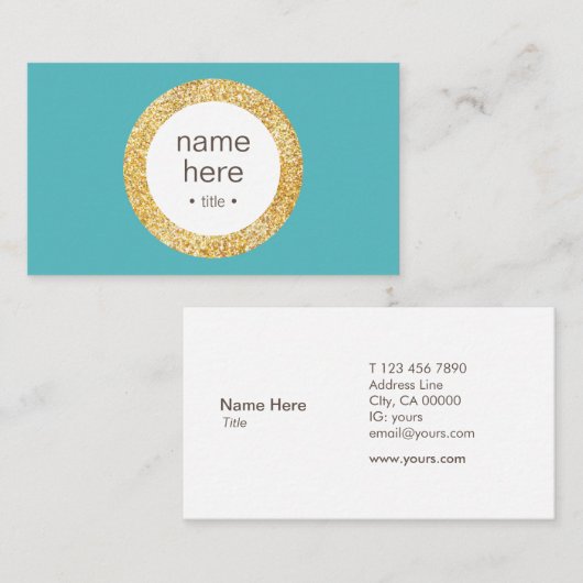 Carte de visite élégant de parties scintillantes (Devant / Derrière)