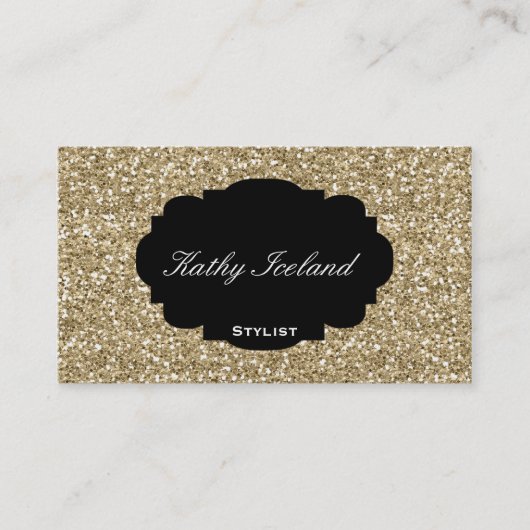 Carte de visite élégant de parties scintillantes (Devant)