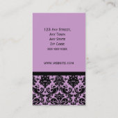 Carte de visite élégant de pourpre de damassé de (Dos)