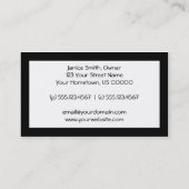 Carte de visite élégant de remous de noir d'or (Dos)