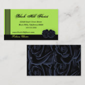 Carte de visite élégant de rose de noir (Devant / Derrière)