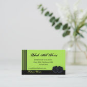Carte de visite élégant de rose de noir (Debout devant)