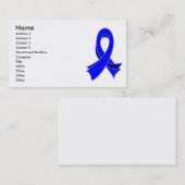 Carte de visite élégant de ruban bleu de cancer du (Devant / Derrière)