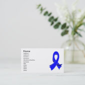 Carte de visite élégant de ruban bleu de cancer du (Debout devant)