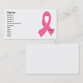 Carte de visite élégant de ruban de cancer du sein (Devant / Derrière)