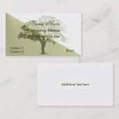 Carte de visite élégant de silhouette d'arbre (Devant / Derrière)
