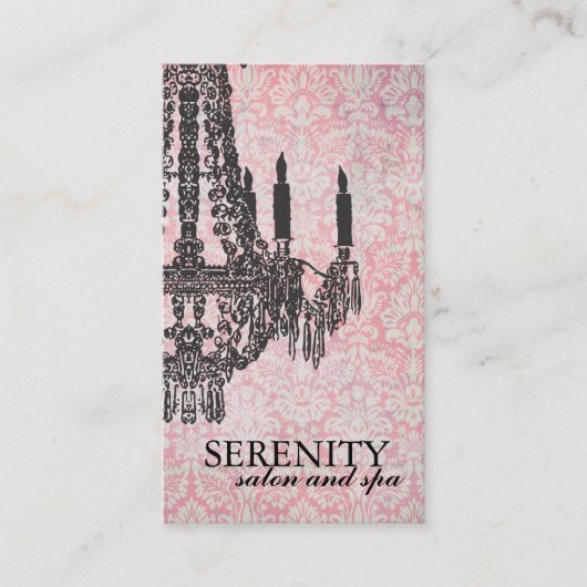 Carte de visite élégant de spa de lustre (Devant)