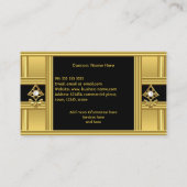 Carte De Visite Elégant Déco moderne Gold Black Pearl 2 (Dos)