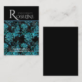 Carte De Visite Élégant décor de bijoux géométriques noir et bleu (Devant / Derrière)