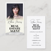 Carte De Visite Elégant dégradé portrait blanc (Devant / Derrière)