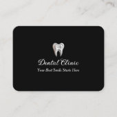 Carte De Visite Elegant Dental Clinic Black Dentist QR Code  (Devant)