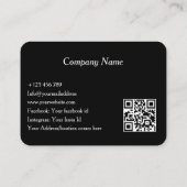 Carte De Visite Elegant Dental Clinic Black Dentist QR Code  (Dos)
