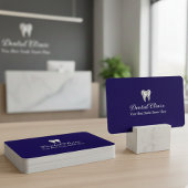 Carte De Visite Elegant Dental Clinic Navy Blue Dentist QR Code