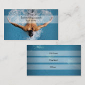 Carte de visite élégant d'entraîneur de natation (Devant / Derrière)