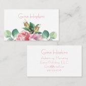 Carte de visite Élégant des fleurs d'aquarelle (Devant / Derrière)