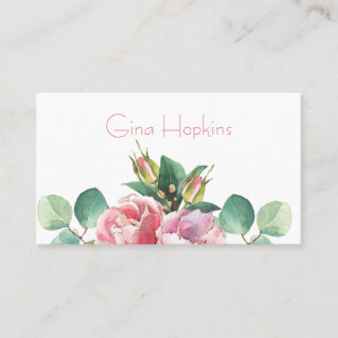 Carte de visite Élégant des fleurs d'aquarelle