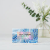 Carte De Visite Elegant Design And Blue Waves (Debout devant)