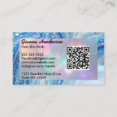 Carte De Visite Elegant Design And Blue Waves (Dos)