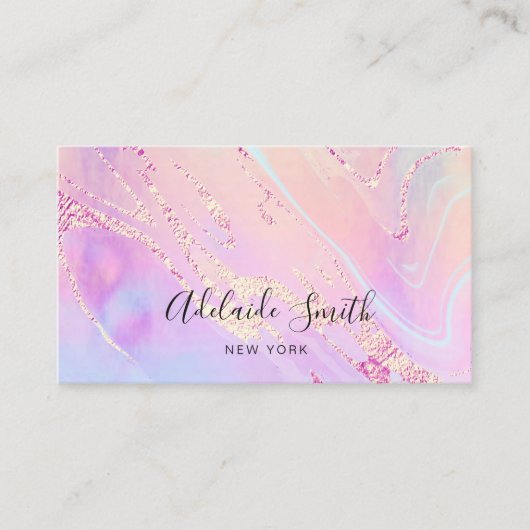 Carte De Visite élégant design bleu violet (Devant)