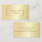 Carte De Visite Élégant Design, Chic, Cadre Or Professionnel (Devant / Derrière)