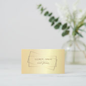 Carte De Visite Élégant Design, Chic, Cadre Or Professionnel (Debout devant)