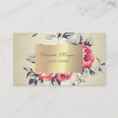 Carte De Visite Élégant Design Chic, Fleurs (Devant)