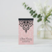 CARTE DE VISITE élégant design damask rose noir (Debout devant)